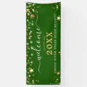 Class Wiedersehen Welcome Green Gold Stars Banner (Vertikal)
