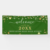 Class Wiedersehen Welcome Green Gold Stars Banner (Horizontal)