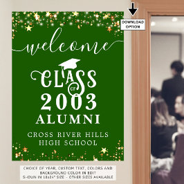 Class Wiedersehen Welcome Green Gold Stars Custom Poster