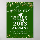 Class Wiedersehen Welcome Green Gold Stars Custom Poster (Vorne)