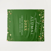 Class Wiedersehen Welcome Green Gold Stars Wandteppich (Vorderseite (Horizontal))