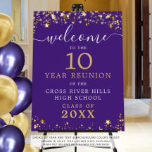 Class Wiedersehen Welcome Lila Gold Stars Script