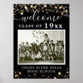 Class Wiedersehen Welcome One Foto Black Gold Star Poster (Vorne)