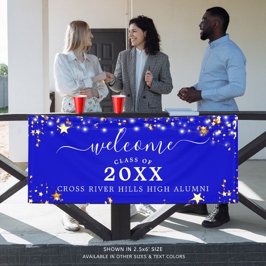 Class Wiedersehen Welcome Royal Blue Gold Stars Banner