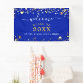 Class Wiedersehen Welcome Royal Blue Gold Stars Banner (Insitu)