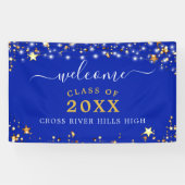 Class Wiedersehen Welcome Royal Blue Gold Stars Banner (Horizontal)