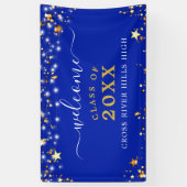 Class Wiedersehen Welcome Royal Blue Gold Stars Banner (Vertikal)
