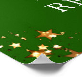 Class Wiedersehen Year Welcome Green Gold Stars Poster (Ecke)