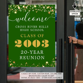 Class Wiedersehen Year Welcome Green Gold Stars Poster
