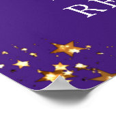 Class Wiedersehen Year Welcome Lila Gold Stars Poster (Ecke)