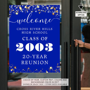 Class Wiedersehen Year Welcome Royal Blue Gold Sta Poster