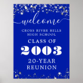 Class Wiedersehen Year Welcome Royal Blue Silver S Poster (Vorne)