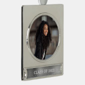 Class Year Abschluss Foto Glitzer Glam Banner-Ornament Silber (Rechts)