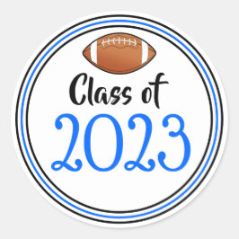 Class Year Blue & Black Abschluss Runder Aufkleber