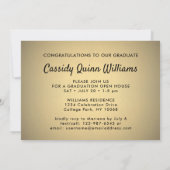 Class Year Gold Ombre und Black Abschluss Foto Einladung (Rückseite)