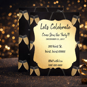 ClassBlack and Gold New Year Celebration Einladung