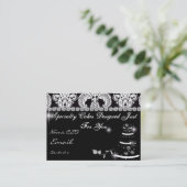 Classbling BAKERY Business Card Damask Design Visitenkarte (Stehend Vorderseite)