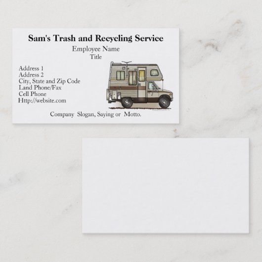 ClassC Camper RV-Magneten Visitenkarte (Vorne/Hinten)
