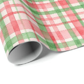 ClassGreen Pink Red Watercolor Kariert Art Muster Geschenkpapier (Rolleneckpunkt)