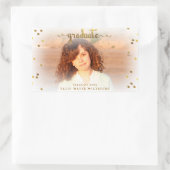 Classi Imitate Gold Foil Confetti Abschluss Foto Rechteckiger Aufkleber (Tasche)