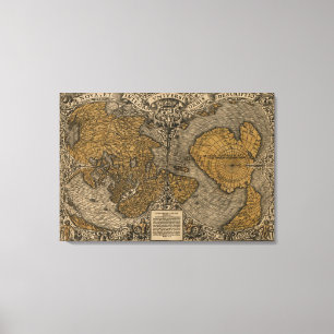 Classic 1531 Antique World Map by Oronce Fine Leinwanddruck