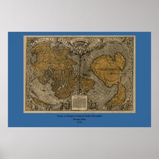Classic 1531 Antique World Map by Oronce Fine Poster (Vorne)