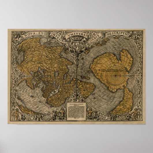 Classic 1531 Antique World Map by Oronce Fine Poster (Vorne)