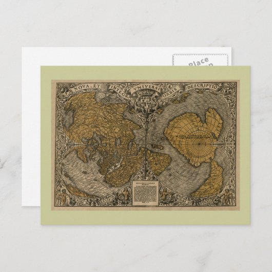 Classic 1531 Antique World Map by Oronce Fine Postkarte (Vorne/Hinten)