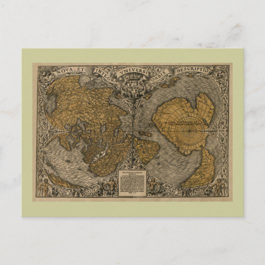 Classic 1531 Antique World Map by Oronce Fine Postkarte (Vorderseite)