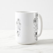 Classic 15 oz Floral Outline Mug Kaffeetasse (VorderseiteRechts)
