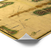 Classic 1805 Antike Karte von Hispaniola Poster (Ecke)