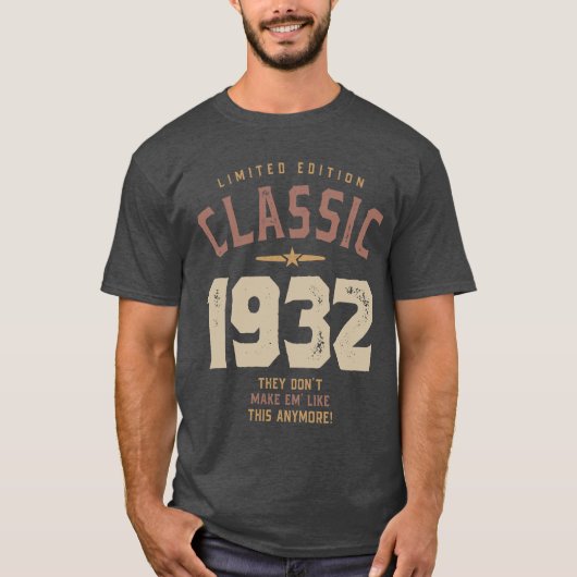 Classic 1932 - 90. Geburtstag Retro Vintag T-Shirt (Vorderseite)