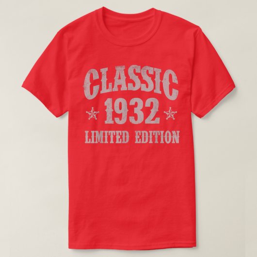 Classic 1932 Limited Edition Year of Birthda T-Shirt (Design vorne)