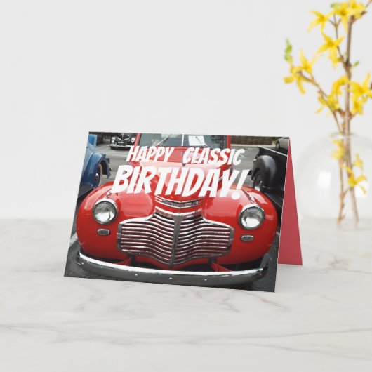 Classic 1941 Chevy Coupe Birthday Karte (Gelbe Blume)