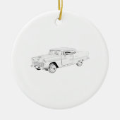 Classic 1955 Chevy Bel Air Pencil Zeichnend Keramikornament (Vorne)