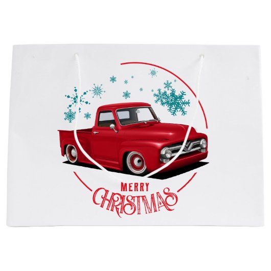 Classic 1956 Red Truck Große Geschenktüte (Vorderseite)