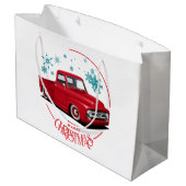 Classic 1956 Red Truck Große Geschenktüte (Rückseite Schrägansicht)