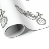 Classic 1957 Sportster Motorrad Wrapping Paper Geschenkpapier (Rolleneckpunkt)