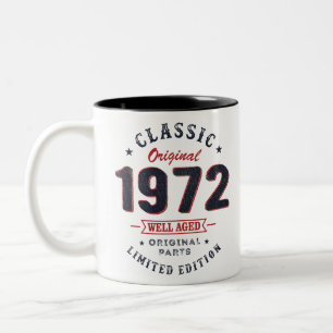 Classic 1972 50. Geburtstagsgeschenk Zweifarbige Tasse