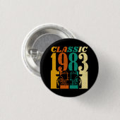 Classic 1983 Vintage Car 41. Geburtstag Button (Vorne & Hinten)