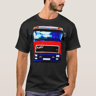 Classic 1990er ERF E LKW mit hohem Kontrastrot T-Shirt