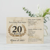 Classic 20. High School Wiedersehen - zweitägige V Einladung (Stehend Vorderseite)