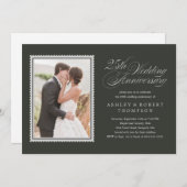 Classic 25 Jahre Foto Dunkle Einladungen (Vorne/Hinten)