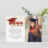 Classic 2 Foto Abschluss Rot und Gold Ankündigung (Stehend Vorderseite)