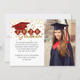 Classic 2 Foto Abschluss Rot und Gold Ankündigung