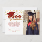 Classic 2 Foto Abschluss Rot und Gold Ankündigung (Vorderseite)