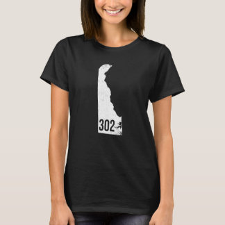 Classic 302 Delaware Pride Kontur Staat Area Code T-Shirt