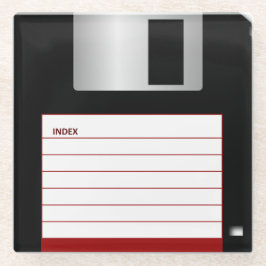 Classic 3,5" Red Floppy Disc Glass Untersetzer