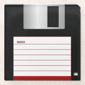 Classic 3,5" Red Floppy Disc Glass Untersetzer