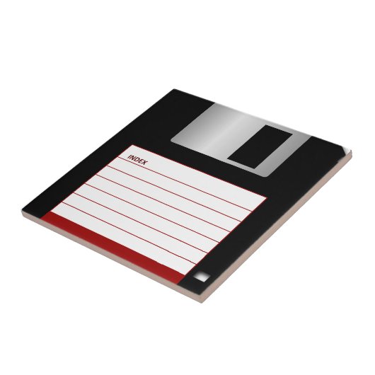 Classic 3,5" Red Floppy Disk Keramik Tile Fliese (Seite)